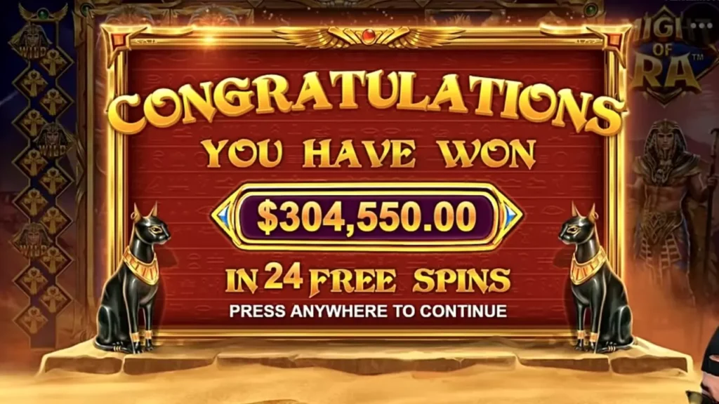 Огромный выигрыш в Might of Ra